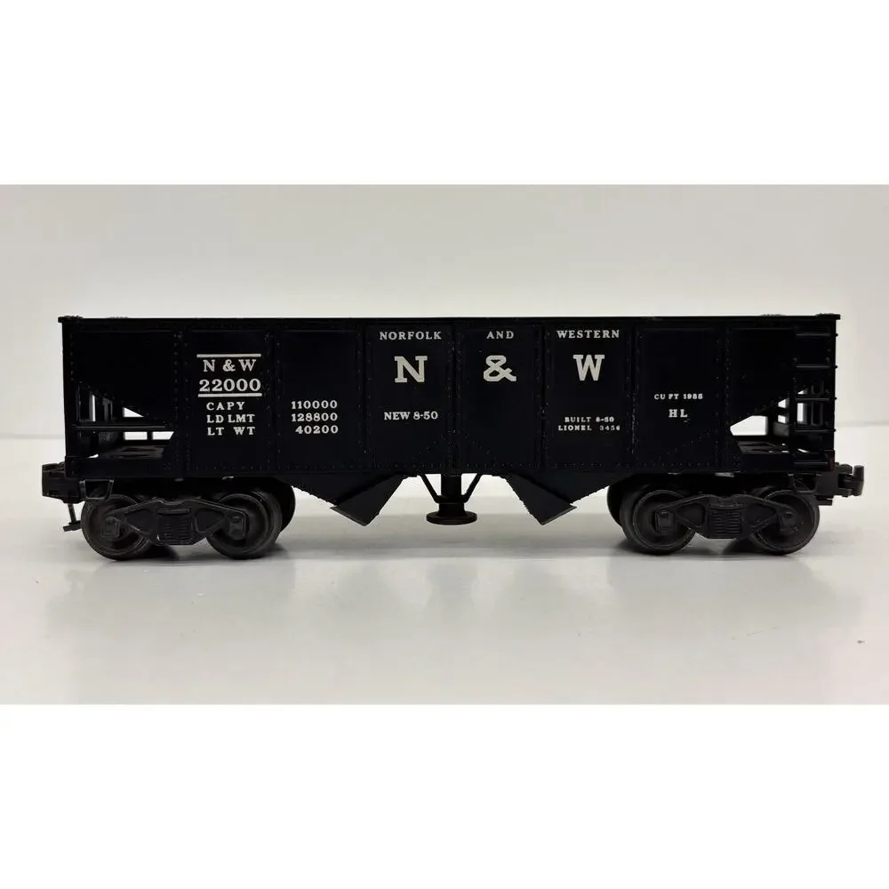 Lionel Postwar Norfolk & Western Operating Hopper Car Black 3456 w/ Original Box